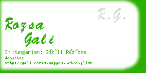 rozsa gali business card